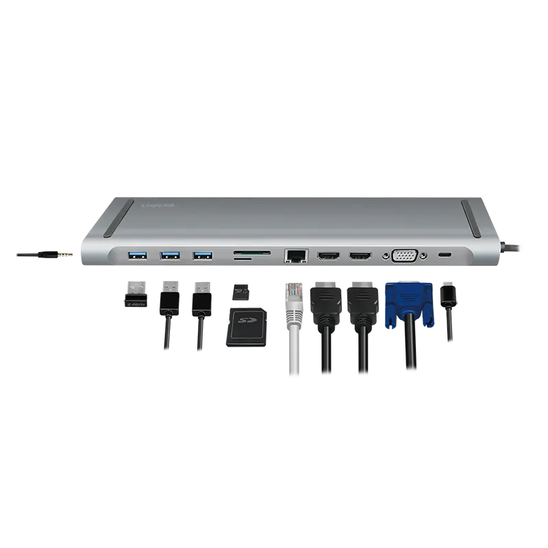 Docking 3xVideo Logilink USB-C, 100W, 4K, 11 Port - Afbeelding 4
