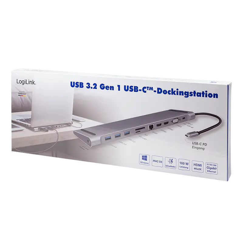 Docking 3xVideo Logilink USB-C, 100W, 4K, 11 Port - Afbeelding 8