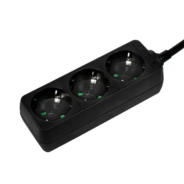Stekkerdoos 3-voudig 1.5m / Zwart / LogiLink