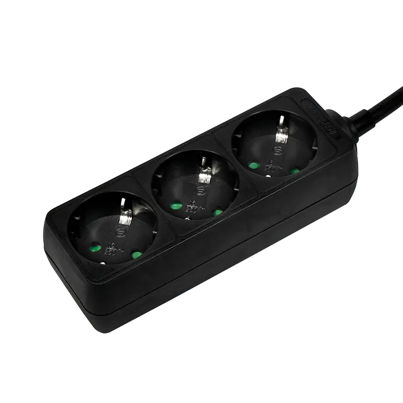 Stekkerdoos 3-voudig 1.5m / Zwart / LogiLink