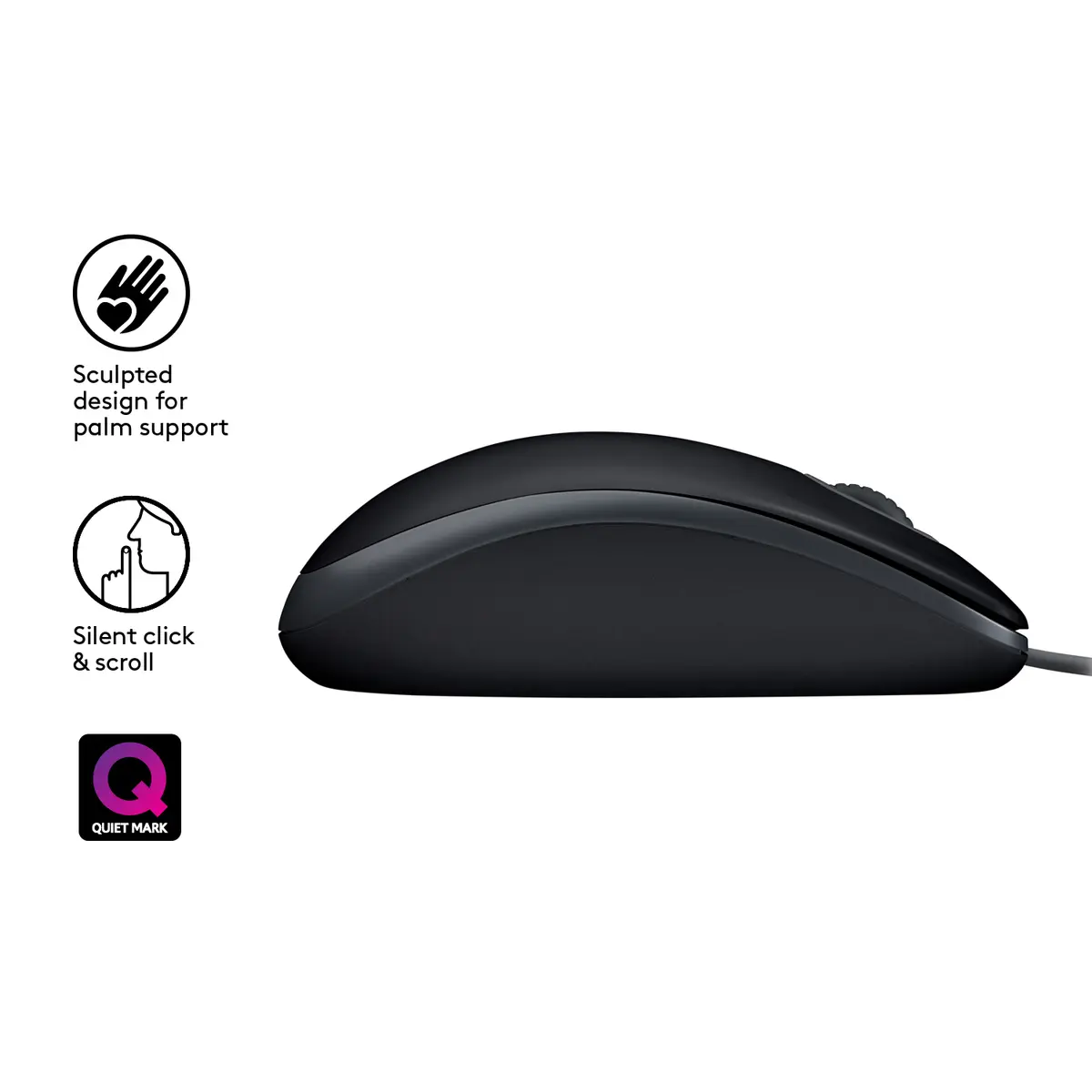 Logitech B110 Silent Optical USB-A Zwart Retail - Afbeelding 5
