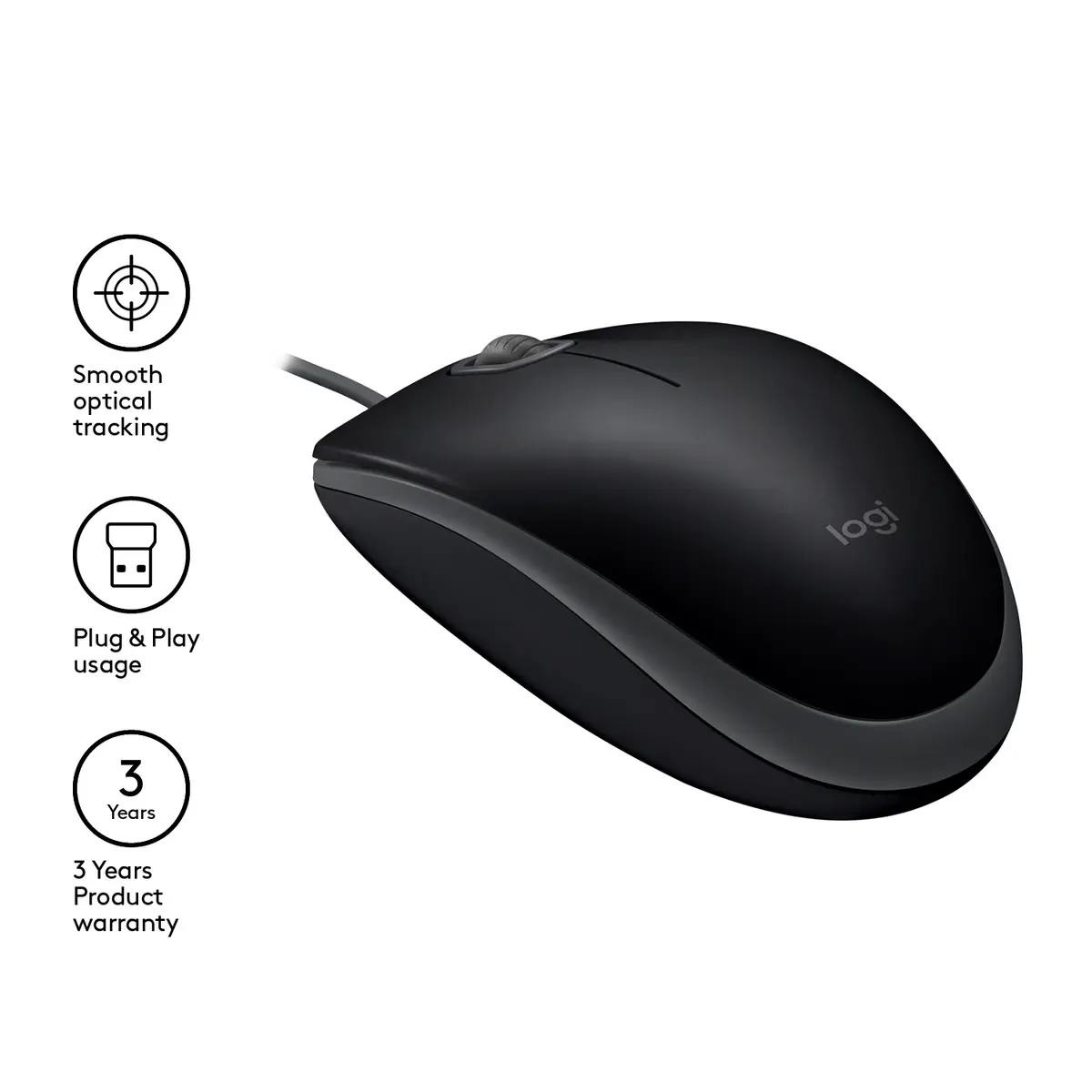 Logitech B110 Silent Optical USB-A Zwart Retail - Afbeelding 6