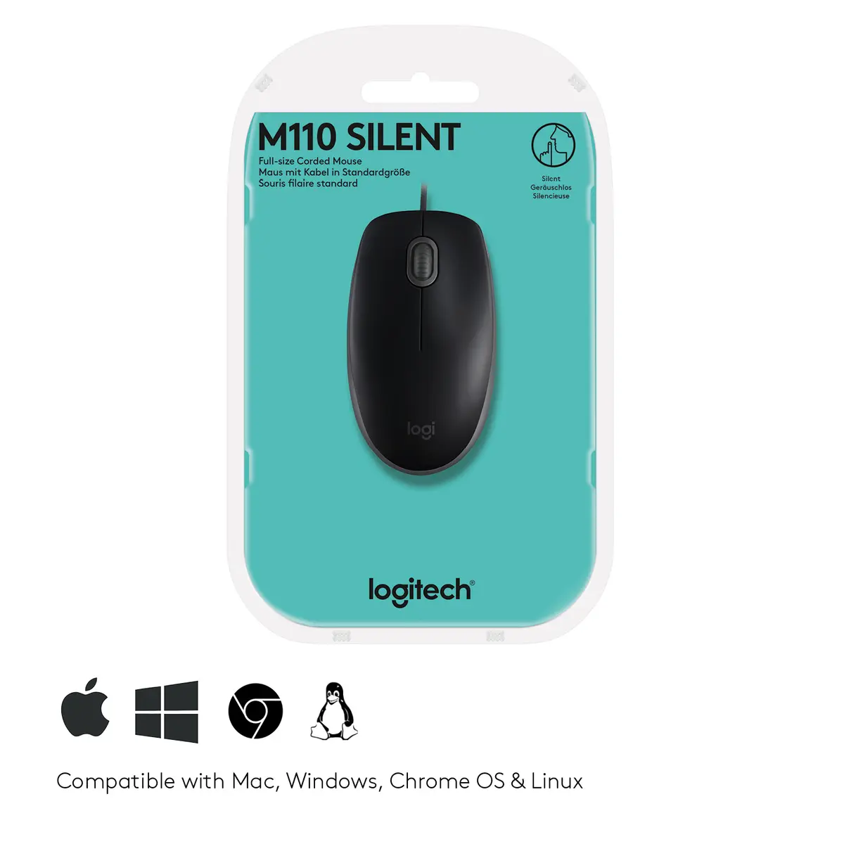 Logitech B110 Silent Optical USB-A Zwart Retail - Afbeelding 7