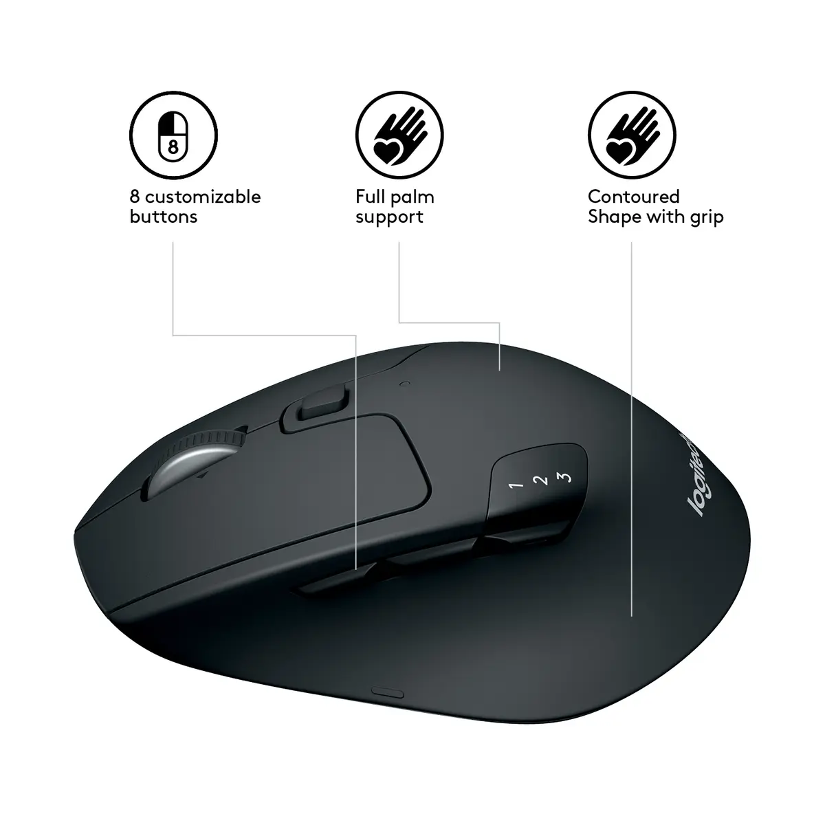 Logitech M720 Triathlon Optical USB-A Zwart Ret. Wirel. - Afbeelding 4