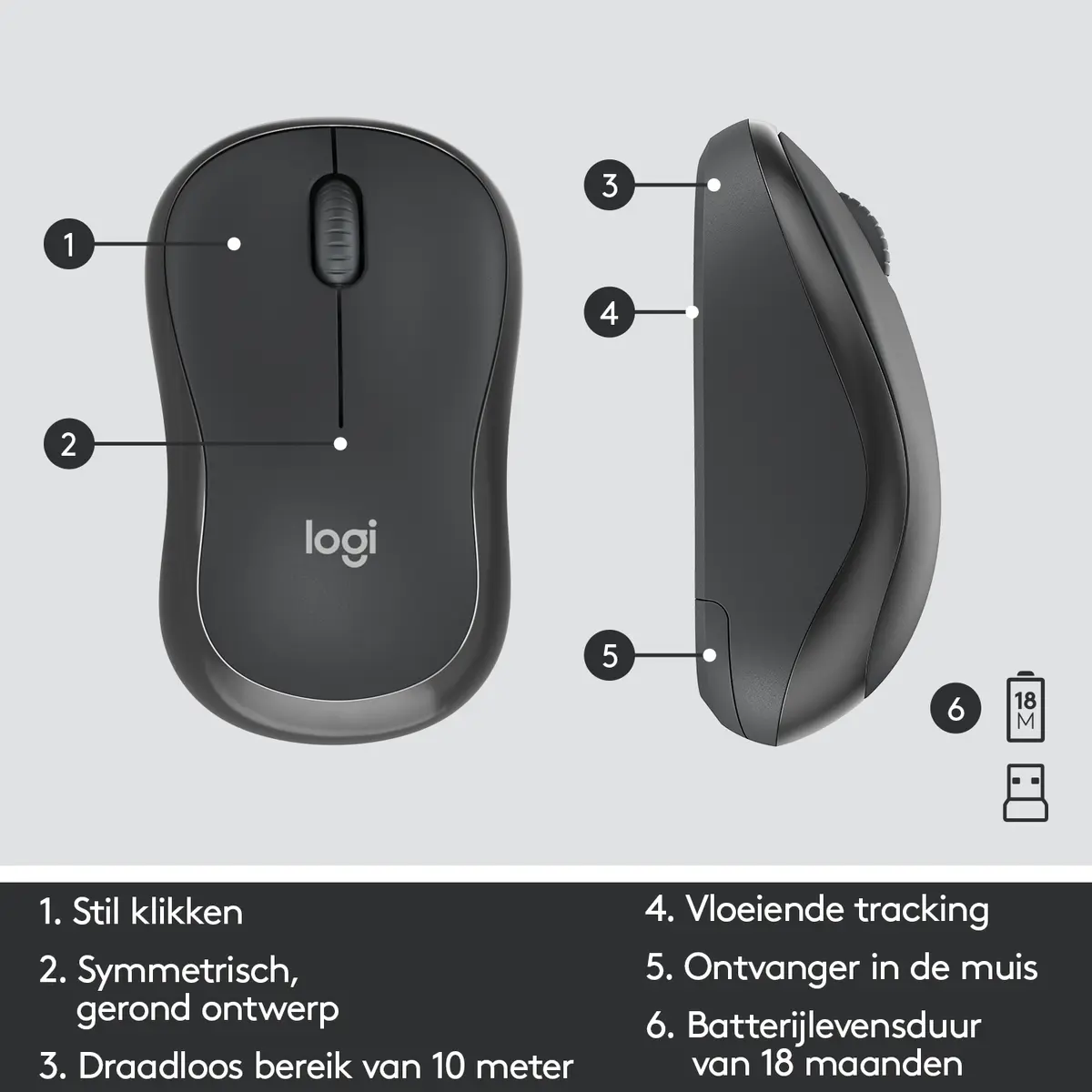 DT Logitech MK295 Silent Graphite Wireless Retail - Afbeelding 12