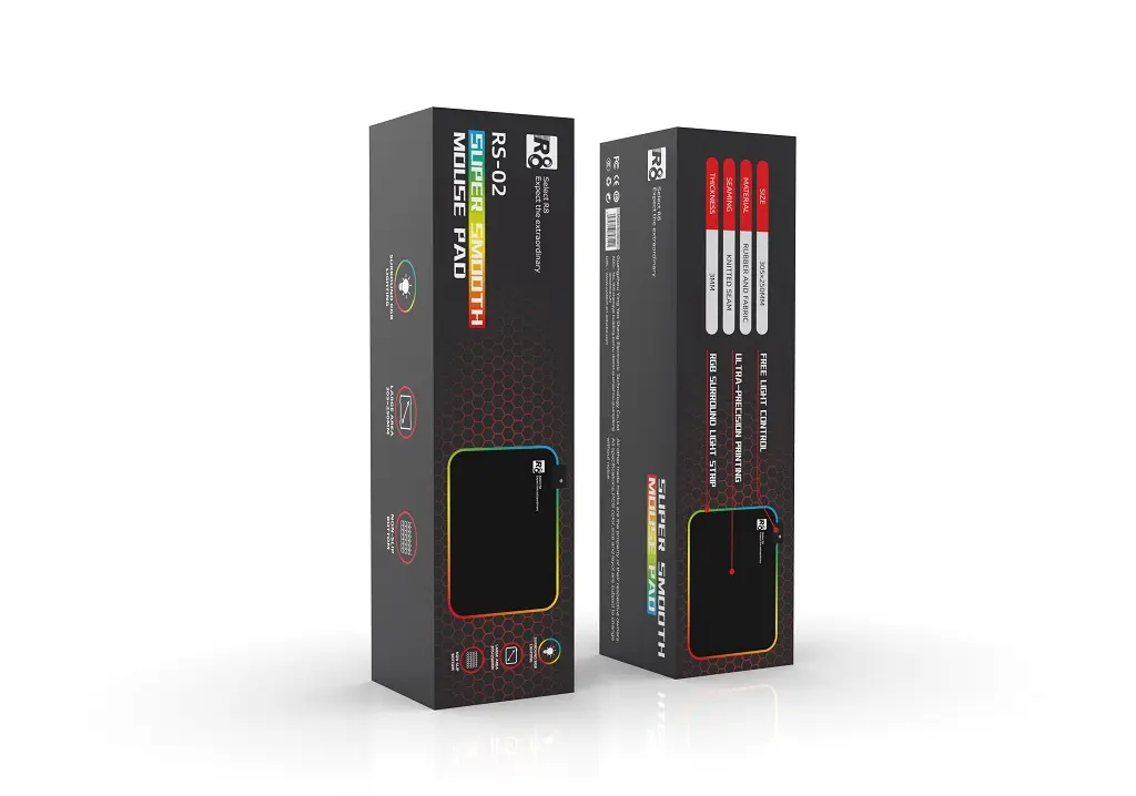 Mousepad R8 RS-02 Zwart RGB Gaming 250x350x3mm - Afbeelding 2