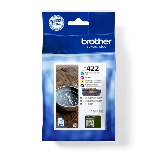 Brother LC-422 Value Pack 4x 550 pagina's (Origineel)