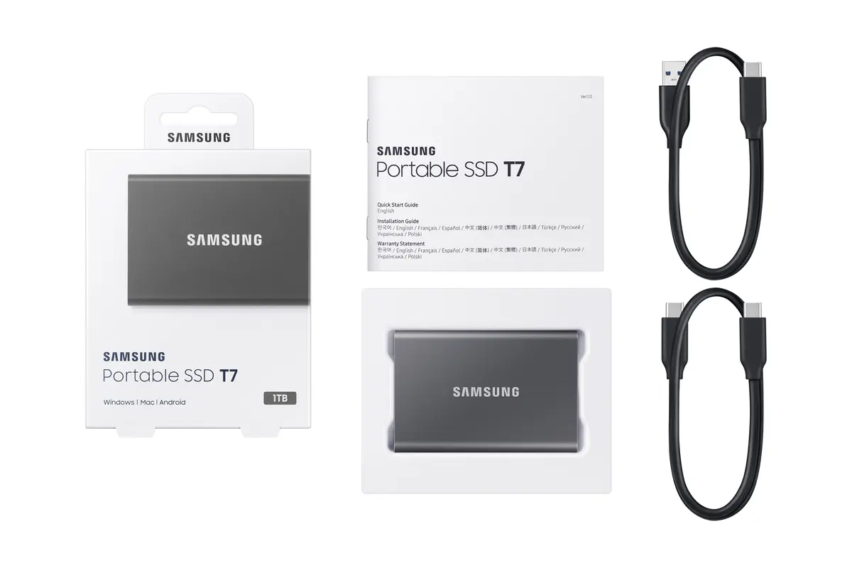 1TB Samsung T7 NVMe/Grijs/USB-C/1050/1000 - Afbeelding 12