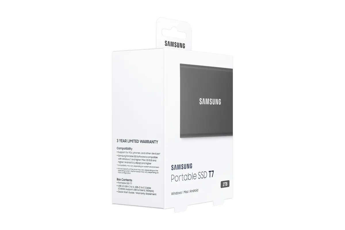 2TB Samsung T7 NVMe/Grijs/USB-C/1050/1000 - Afbeelding 10
