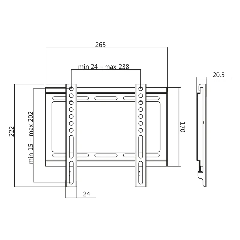 Wall Mount LogiLink Fix 23"-42" <35kg - Afbeelding 3