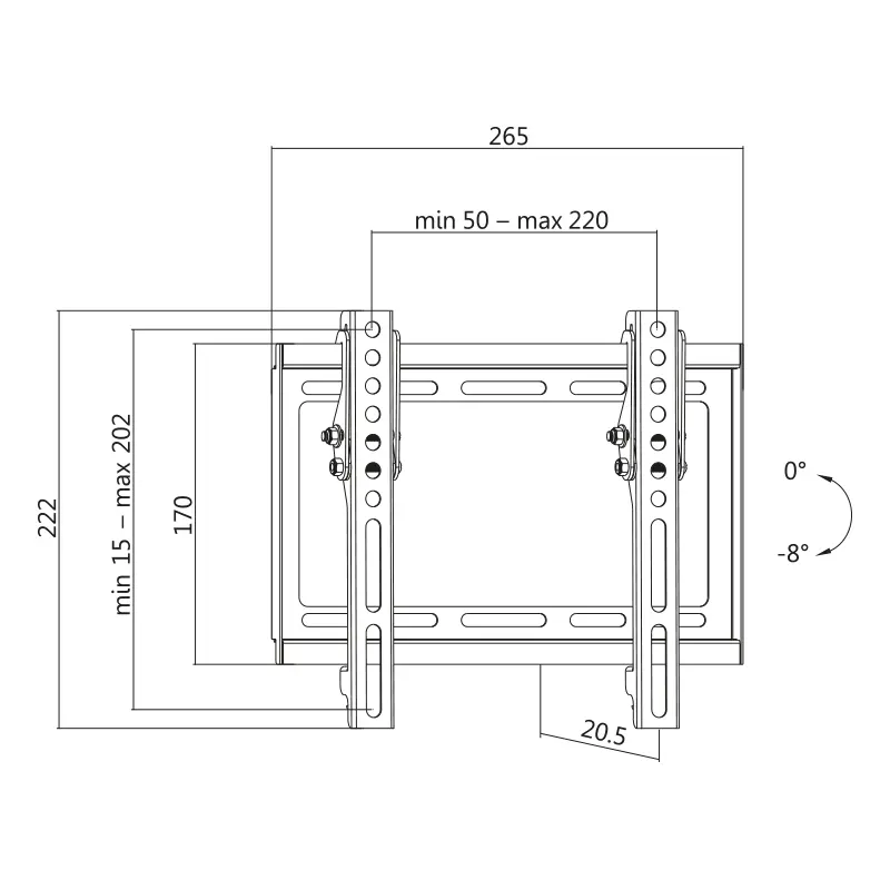 Wall mount LogiLink Tilt 23"-42" <35kg - Afbeelding 3