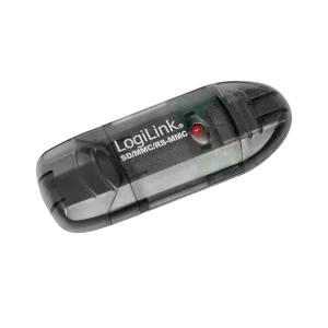 USB-A 2.0 LogiLink Micro-SD / SDHC / MMC / RS-MMC Zwart