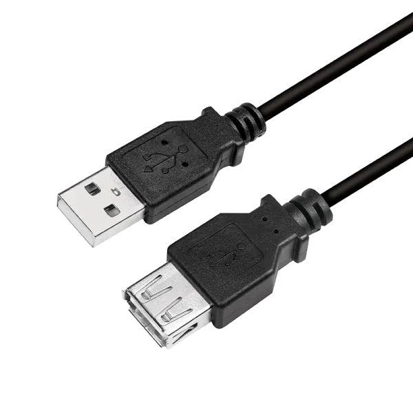 USB-A 2.0 (M) --> (F) 5.00m Verlenging LogiLink Zwart