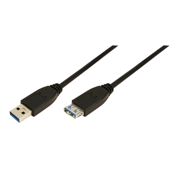 USB-A 3.0 (M) --> (F) 2.00m Verlenging LogiLink Zwart