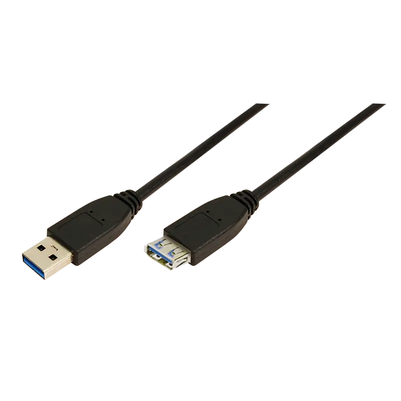 USB-A 3.0 (M) --> (F) 2.00m Verlenging LogiLink Zwart