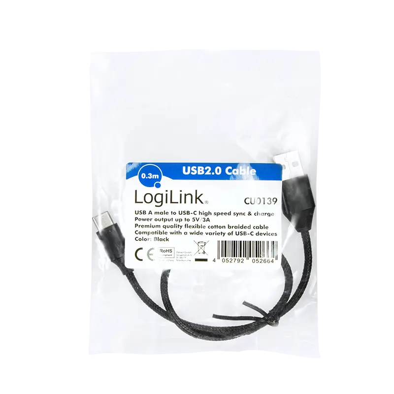 USB-C 2.0 (M) USB-A (M) 0.30m LogiLink Zwart - Afbeelding 6