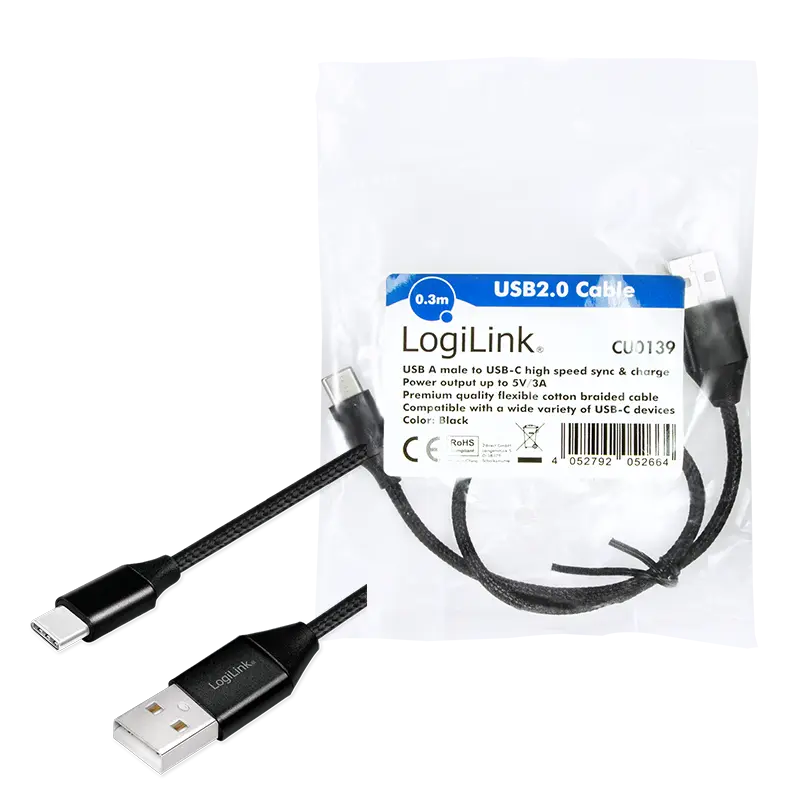USB-C 2.0 (M) USB-A (M) 0.30m LogiLink Zwart - Afbeelding 7