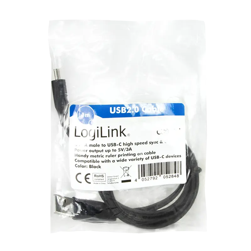 USB-C 2.0 (M) USB-A (M) 1.00m LogiLink Zwart - Afbeelding 6