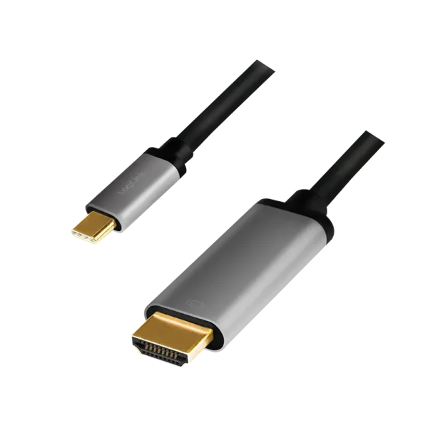 USB-C 3.2 (M) --> HDMI (M) 1.80m LogiLink 4K Aluminium
