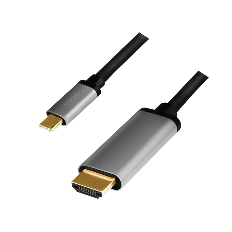 USB-C 3.2 (M) --> HDMI (M) 1.80m LogiLink 4K Aluminium
