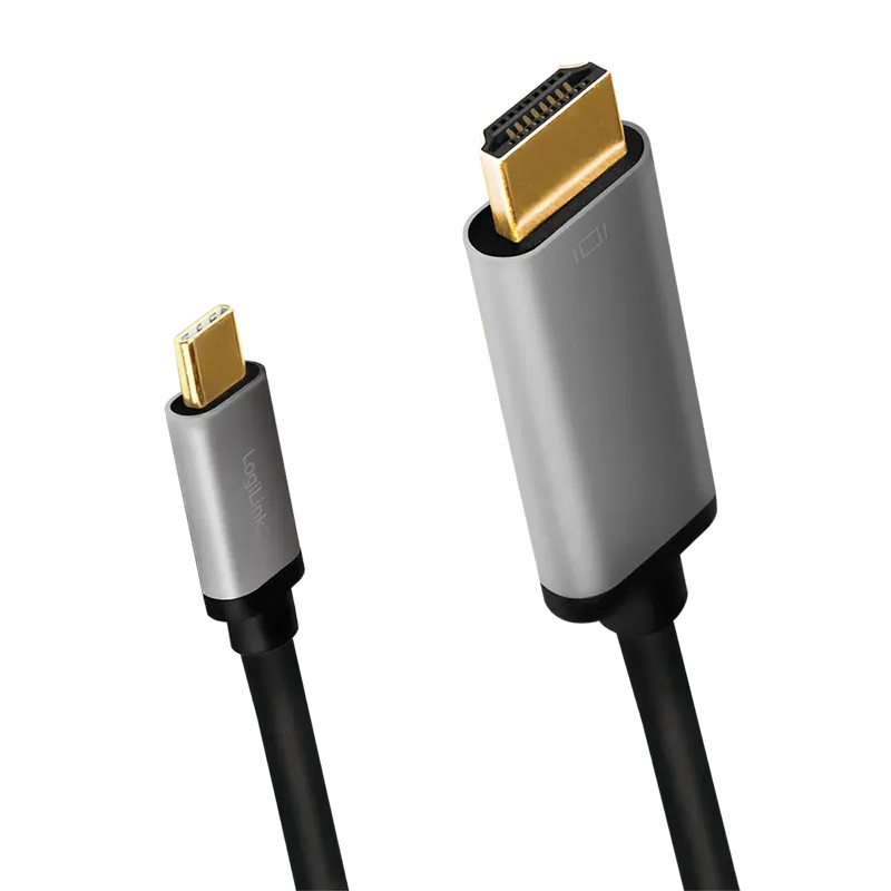 USB-C 3.2 (M) --> HDMI (M) 1.80m LogiLink 4K Aluminium - Afbeelding 2
