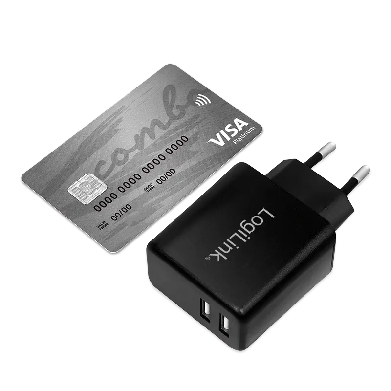 Lader 230V 2xUSB-A 12W LogiLink Zwart - Afbeelding 3