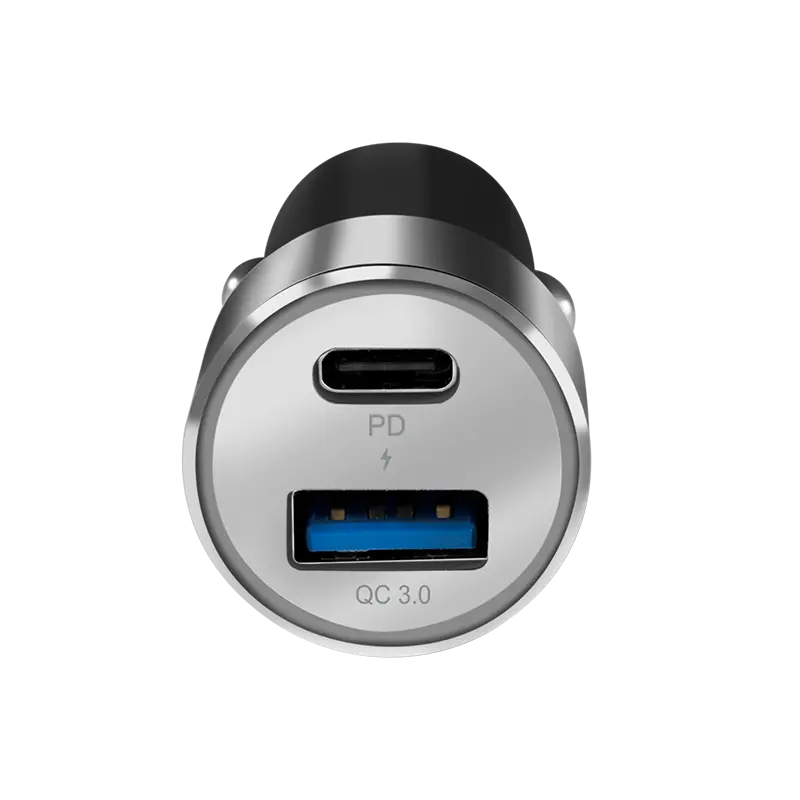 Lader Auto 1xUSB-C 18W + 1xUSB-A 18W LogiLink Zilver - Afbeelding 4