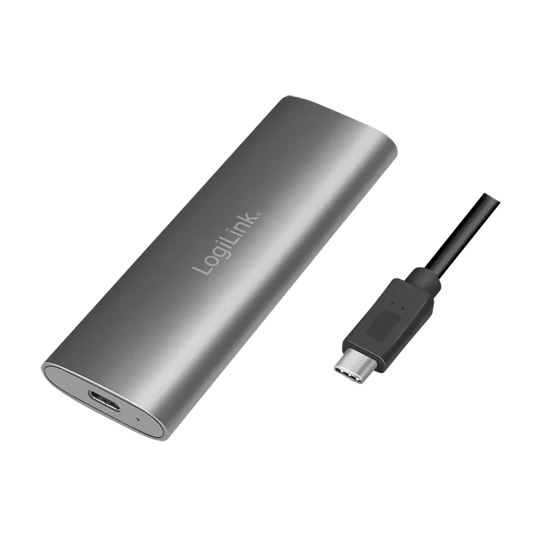M.2 PCIe NVMe Logilink SSD-behuizing USB-C / Zwart