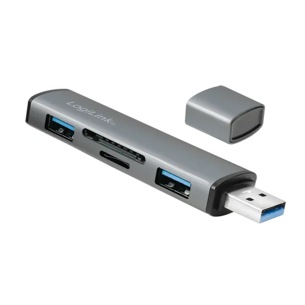 LogiLink 2 Port, USB-A --> USB-A 3.2 + cardreader