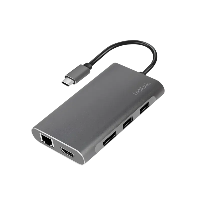 Docking 2xVideo Logilink USB-C, 100W, 4K, 8 Port - Afbeelding 2