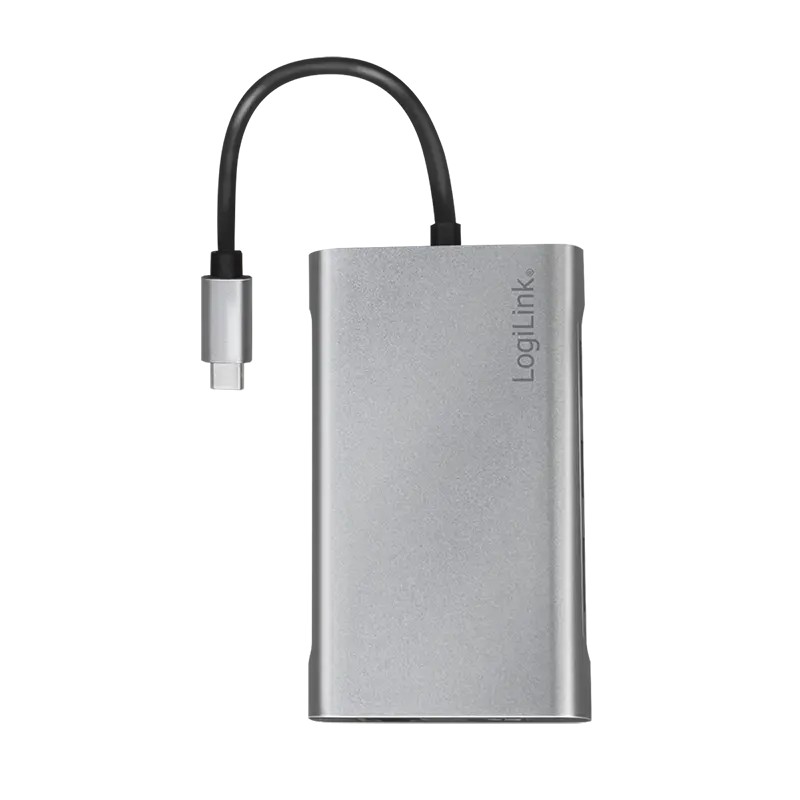 Docking 2xVideo Logilink USB-C, 100W, 4K, 8 Port - Afbeelding 3