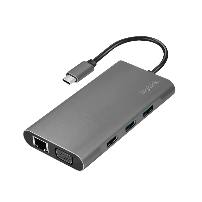 Docking 2xVideo Logilink USB-C, 100W, 4K, 10 Port