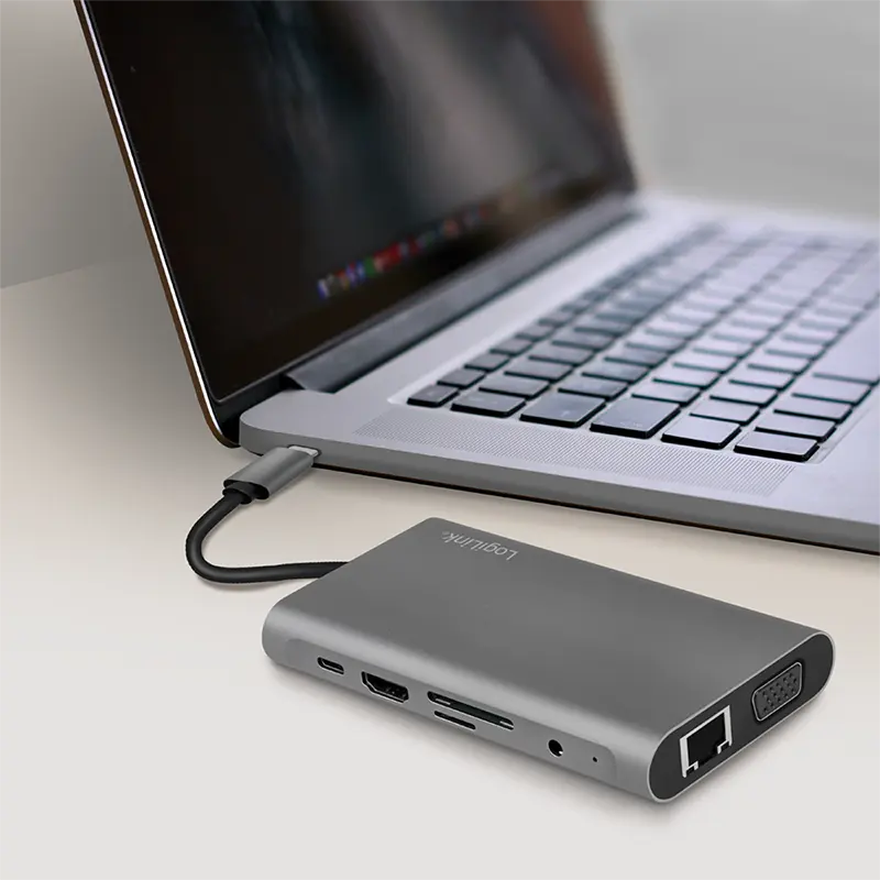Docking 2xVideo Logilink USB-C, 100W, 4K, 10 Port - Afbeelding 8