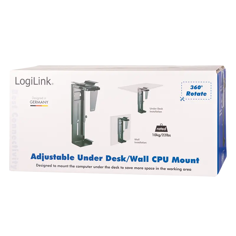 LogiLink Pc-houder, ondertafel- of wandmontage - Afbeelding 6