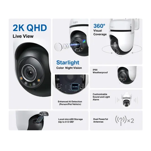 TP-Link TAPO C520WS WiFi/4MP/2-Way Audio/IR - Afbeelding 2