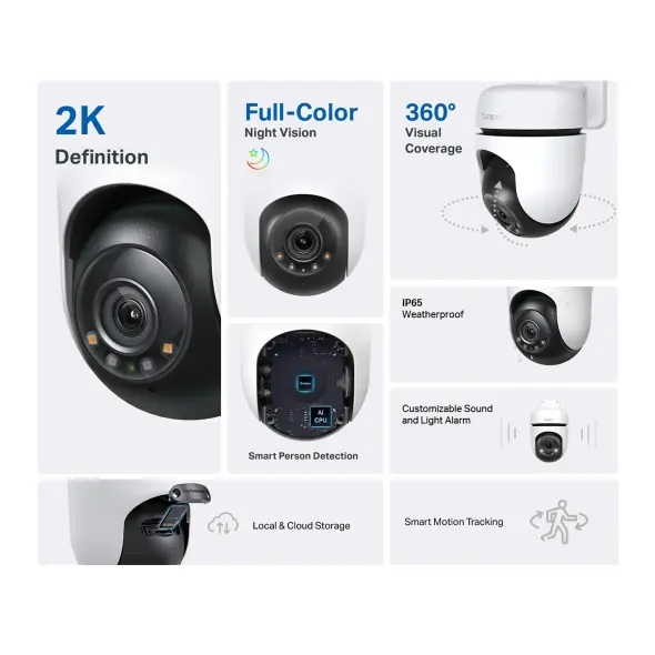 2K WiFi DC IR/kleur IP65 Tapo TP-Link - Afbeelding 3