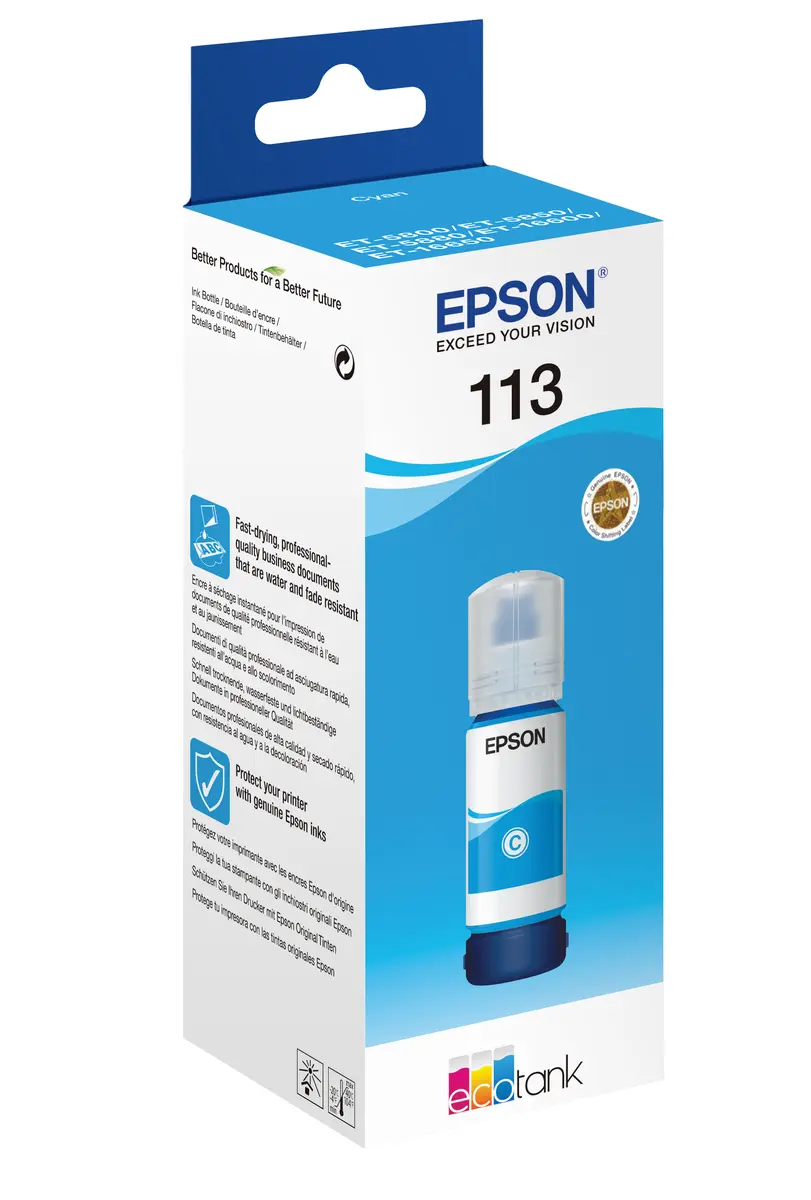 Epson 113 EcoTank Inktfles Cyaan 70,0ml (Origineel) - Afbeelding 2