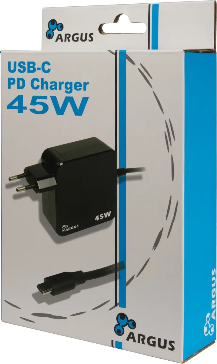 Lader 230V 1xUSB-C 45W Argus PD-2045 Zwart - Afbeelding 2