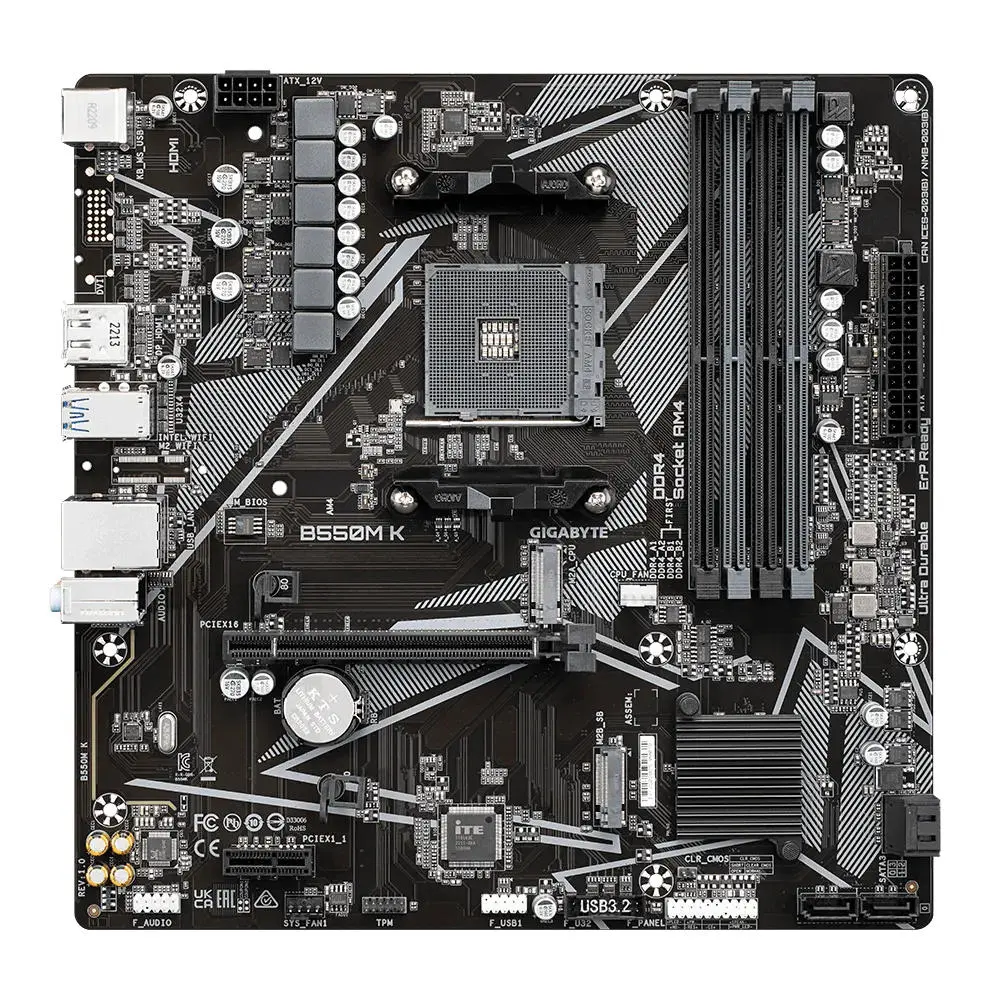 Gigabyte AM4 B550M K - DDR4/2xM.2/DP/HDMI/µATX - Afbeelding 2