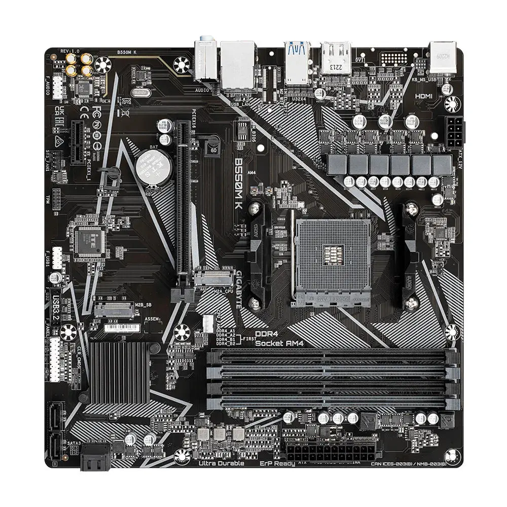 Gigabyte AM4 B550M K - DDR4/2xM.2/DP/HDMI/µATX - Afbeelding 3