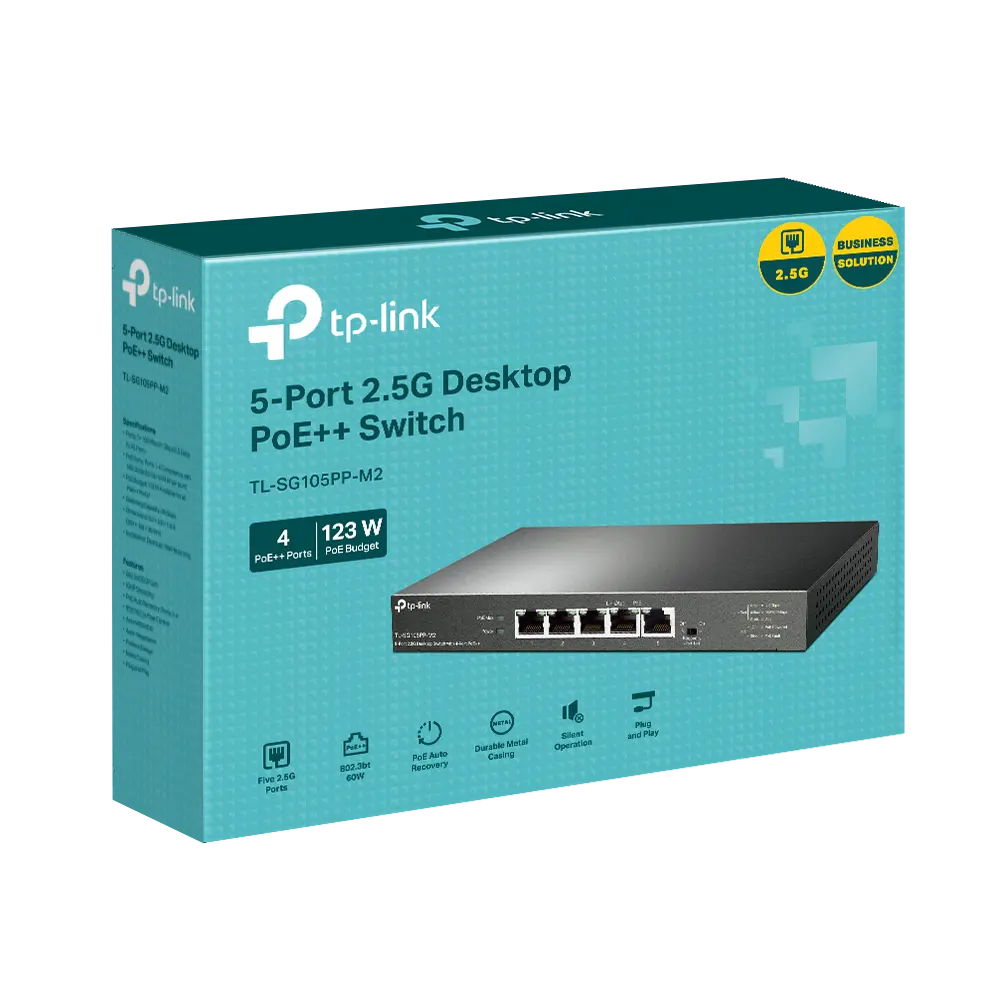 5Port 2.5Gbps Omada Easy Smart 4xPoE++ TP-Link - Afbeelding 3