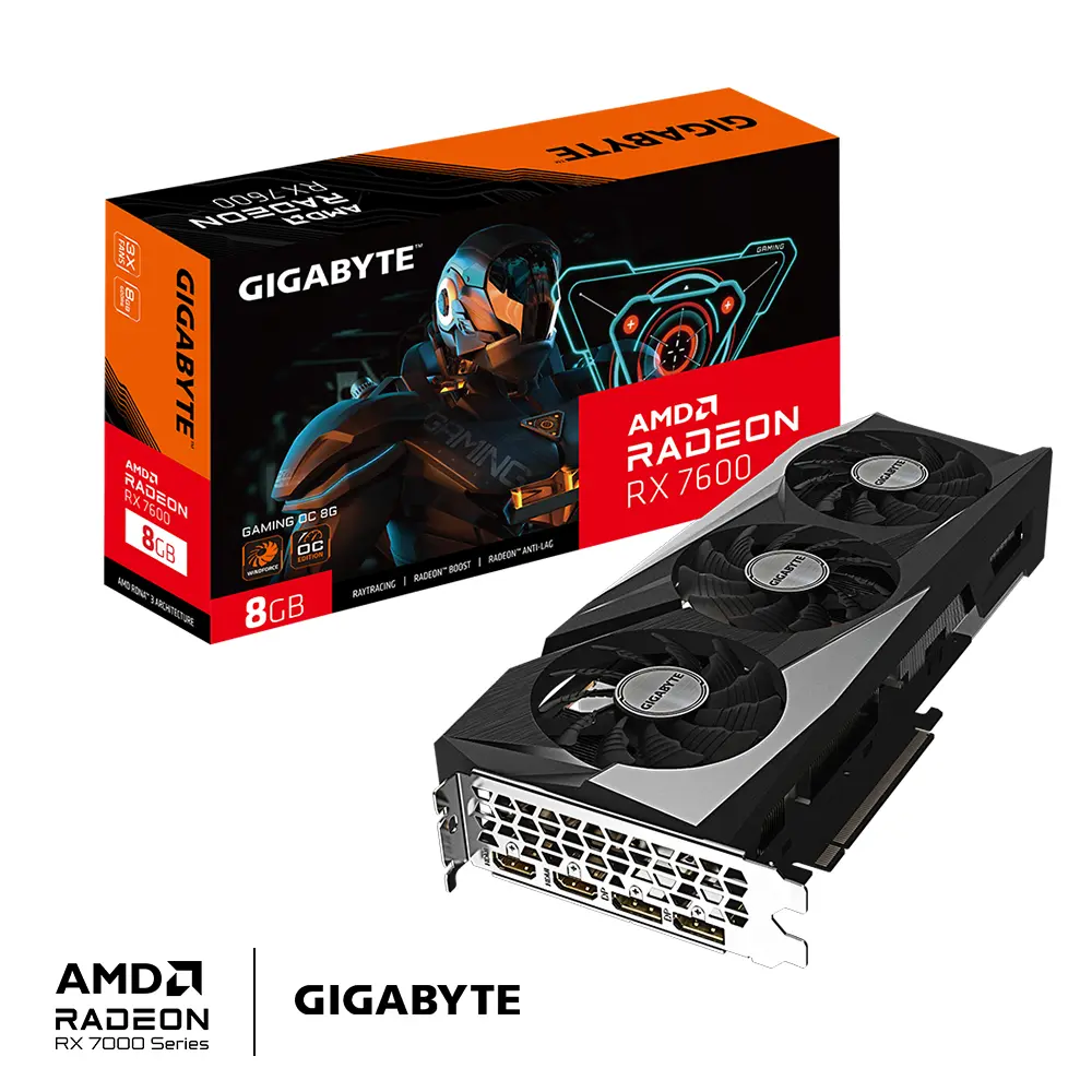7600 Gigabyte Gaming OC 8GB/2xDP/2xHDMI/2,5slot - Afbeelding 2