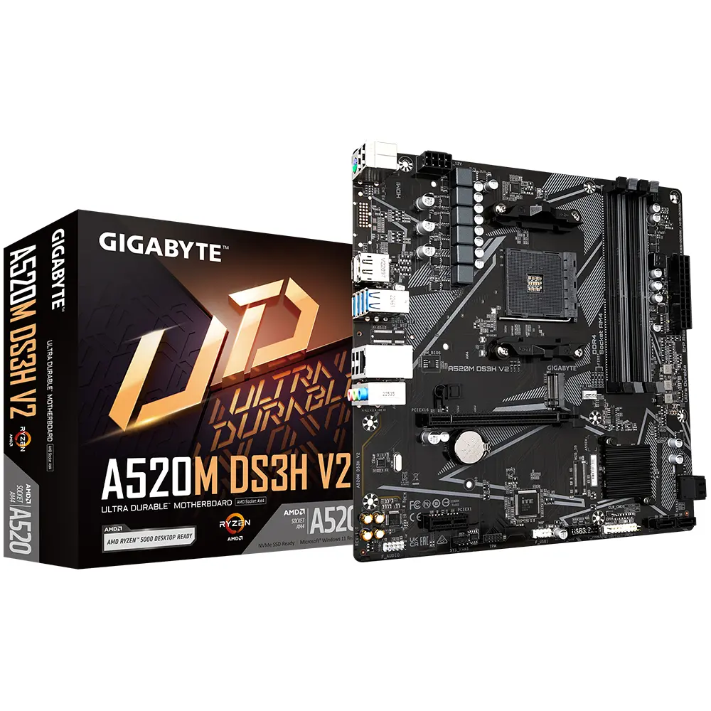 Gigabyte AM4 A520M DS3H V2 - DDR4/M.2/DP/HDMI/DVI/µATX - Afbeelding 5