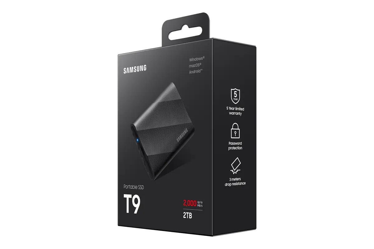 2TB Samsung T9 NVMe/Zwart/USB-C/2000/1950 - Afbeelding 11