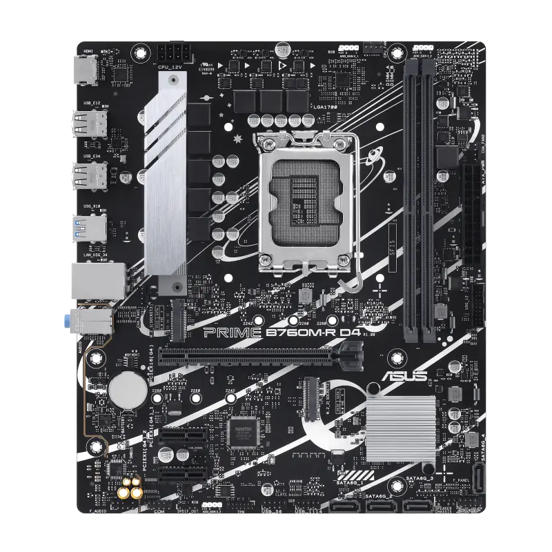 ASUS 1700 B760M-R D4 PRIME - DDR4/2xM.2/HDMI/µATX