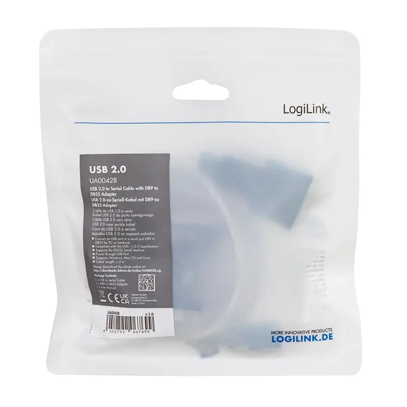 USB-A 2.0 (M) --> Serieel (M) 1,30m LogiLink - Afbeelding 5
