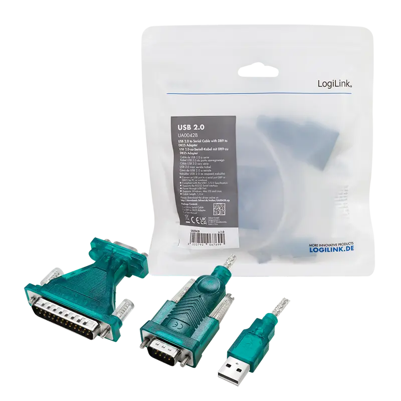 USB-A 2.0 (M) --> Serieel (M) 1,30m LogiLink - Afbeelding 6