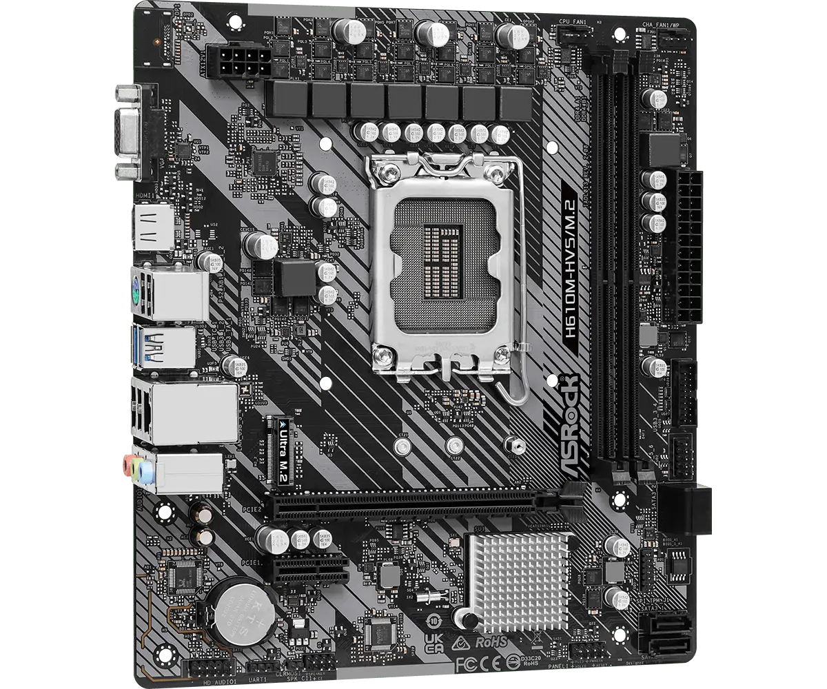 ASRock 1700 H610M-HVS/M.2 R2.0 - DDR4/M.2/HDMI/VGA/µATX - Afbeelding 2