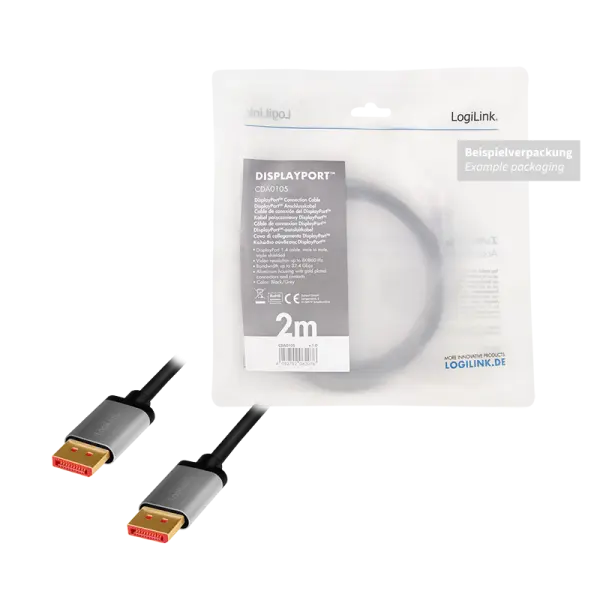 DisplayPort 1.4 1.00m 8K/60Hz LogiLink Aluminium - Afbeelding 5