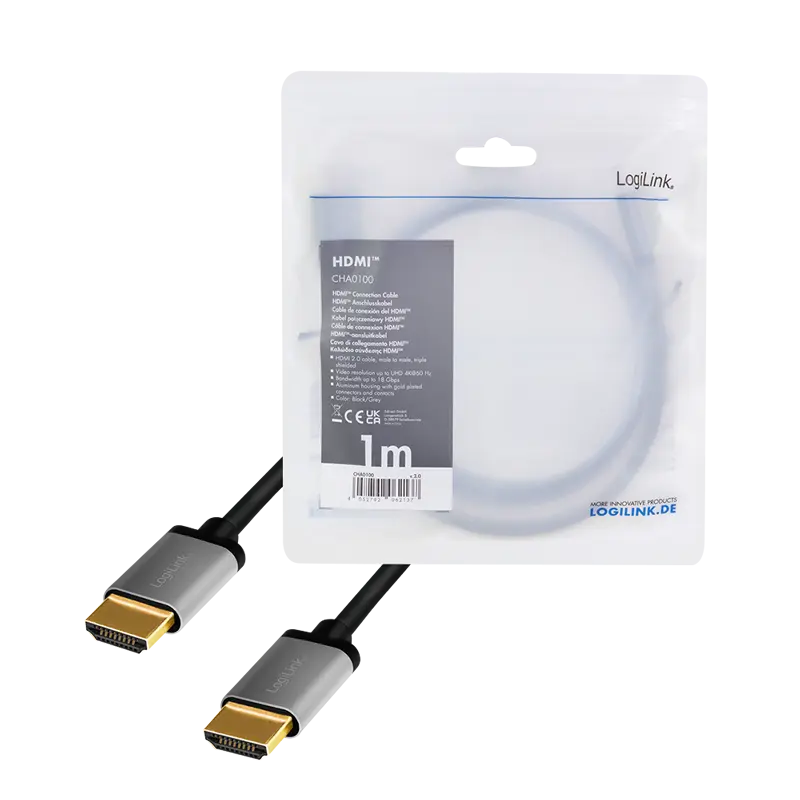 HDMI 1.00m 4K/60Hz LogiLink, aluminium - Afbeelding 5